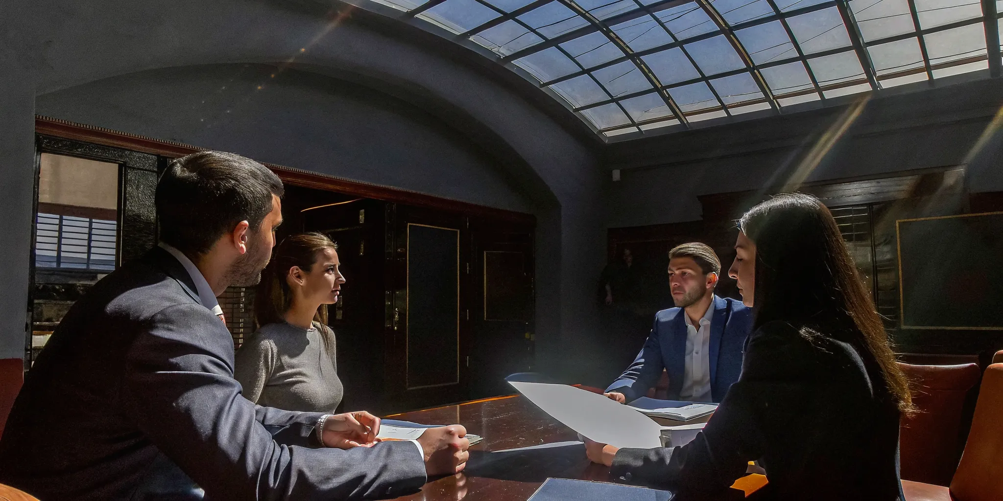 Business leaders using debrief questions after a project