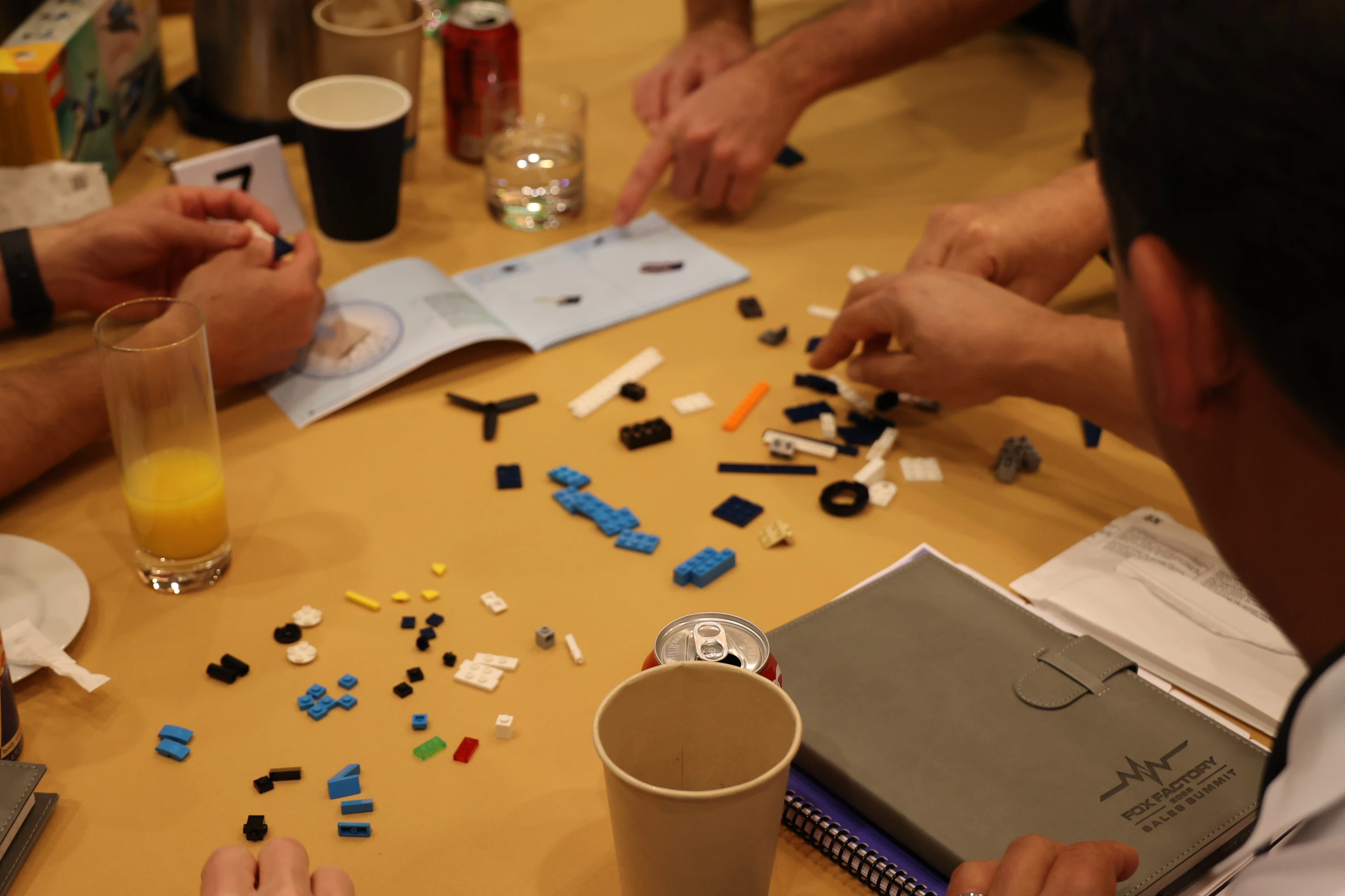 Afterburner Lego challenge event participants building